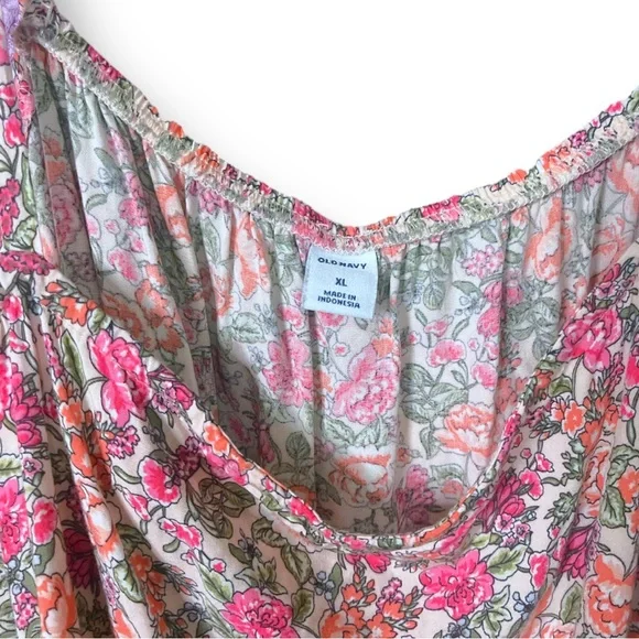 Old Navy Floral Square Neck Tiered Babydoll Dress - Picture 3 of 5